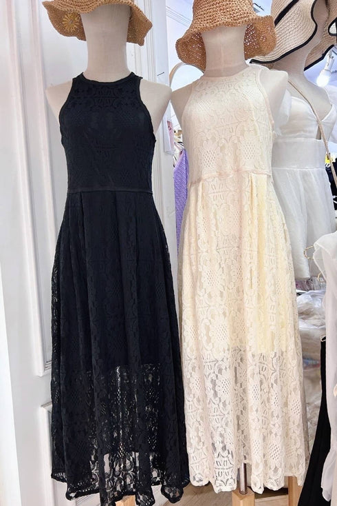 Lacey Embroider Sleeveless Maxi Dresses